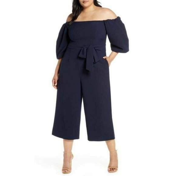 Chelsea28 Blue Puff Sleeve Off The Shoulder - Picture 1 of 4